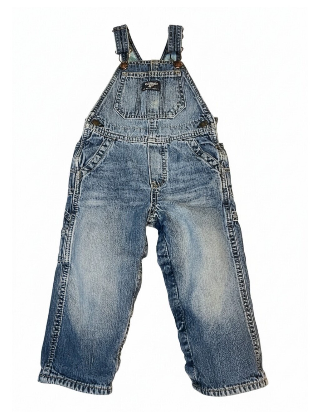 🔥5/$25🔥Oshkosh Vestbak Overalls 24 Months Toddler Denim Carpenter